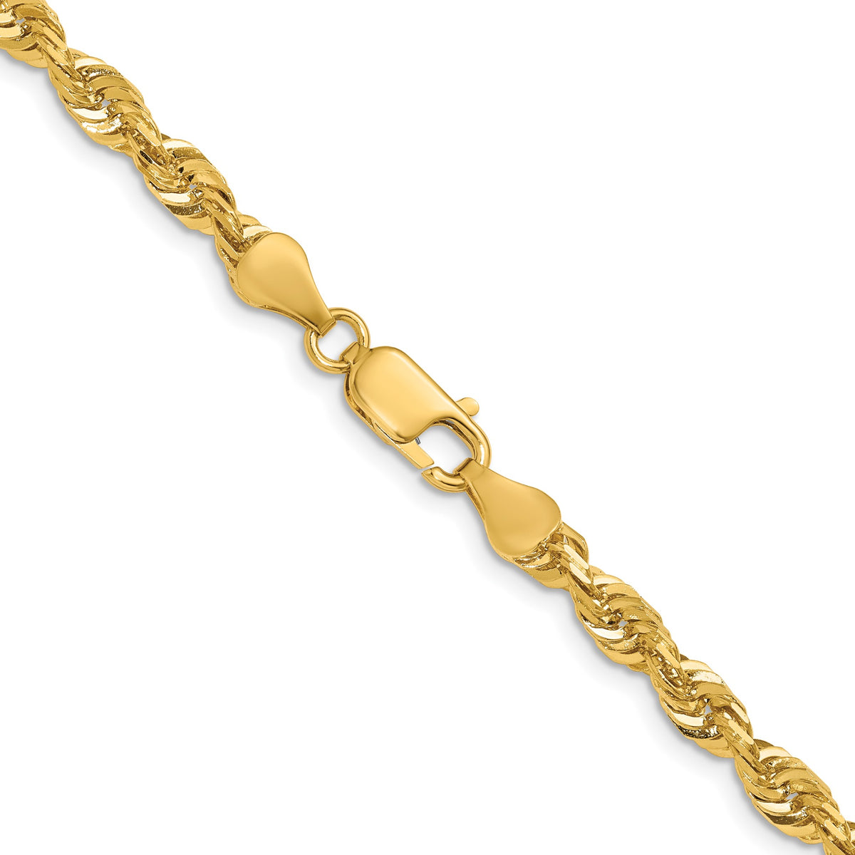 Cashmere Rope Necklace in 14K Yellow Gold, 5.1mm Diamond-Cut - Sophia Jewelers