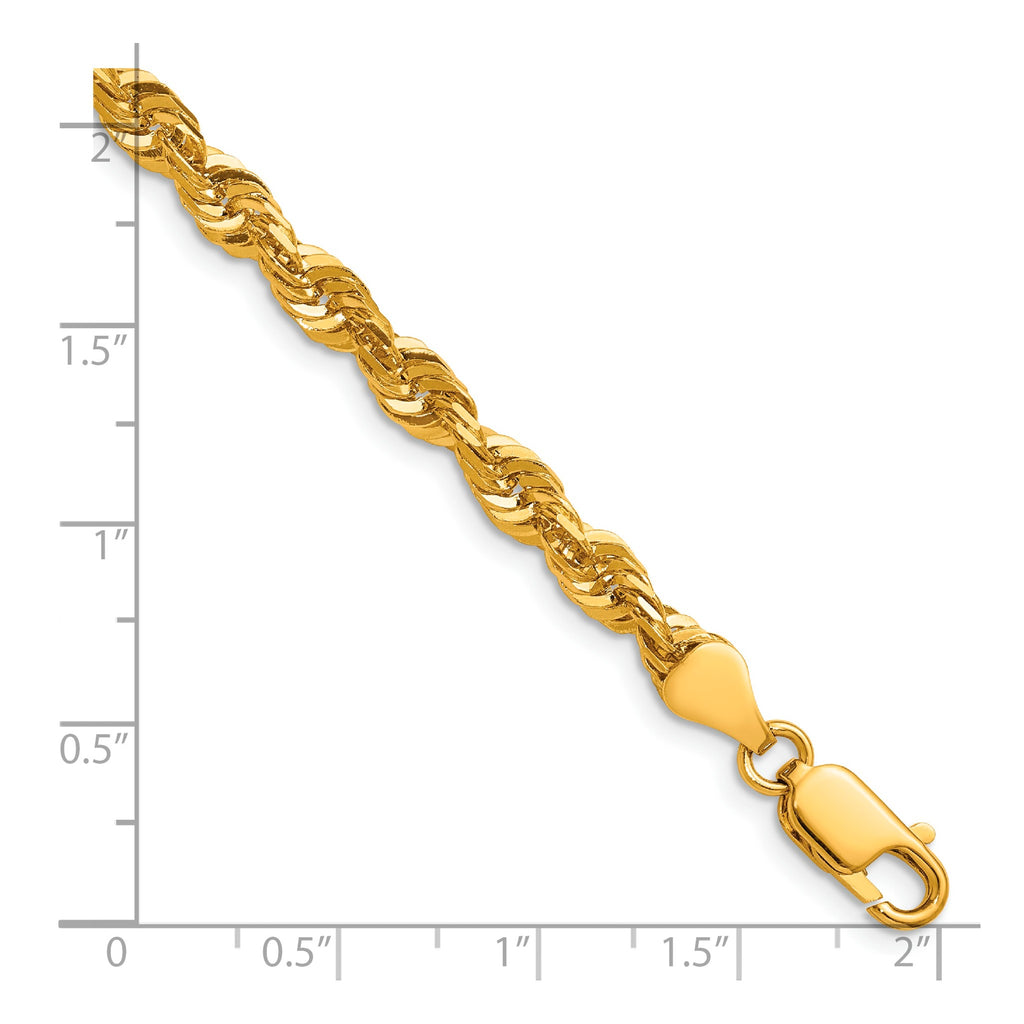 Cashmere Rope Necklace in 14K Yellow Gold, 5.1mm Diamond-Cut - Sophia Jewelers