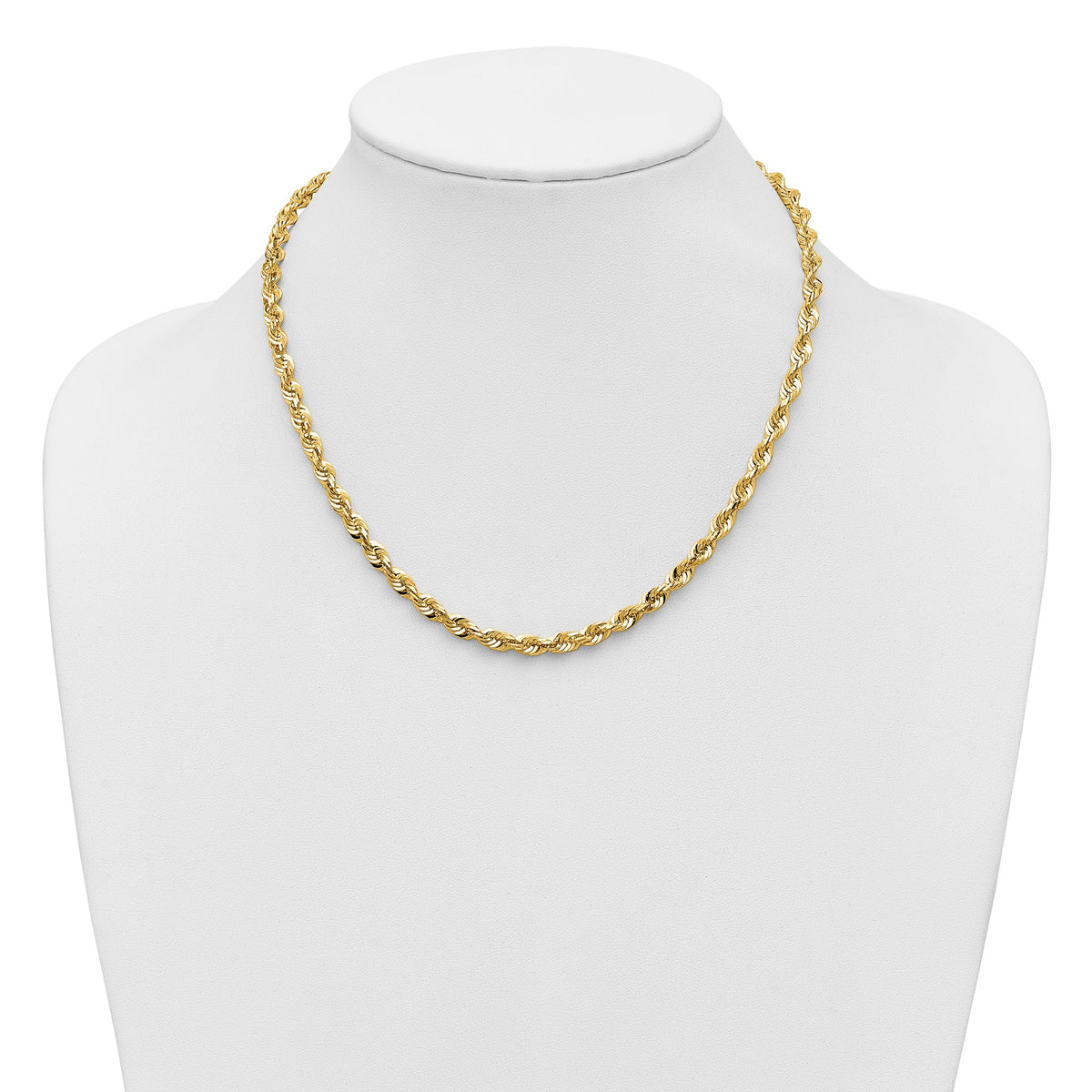 Cashmere Rope Necklace in 14K Yellow Gold, 5.1mm Diamond-Cut - Sophia Jewelers