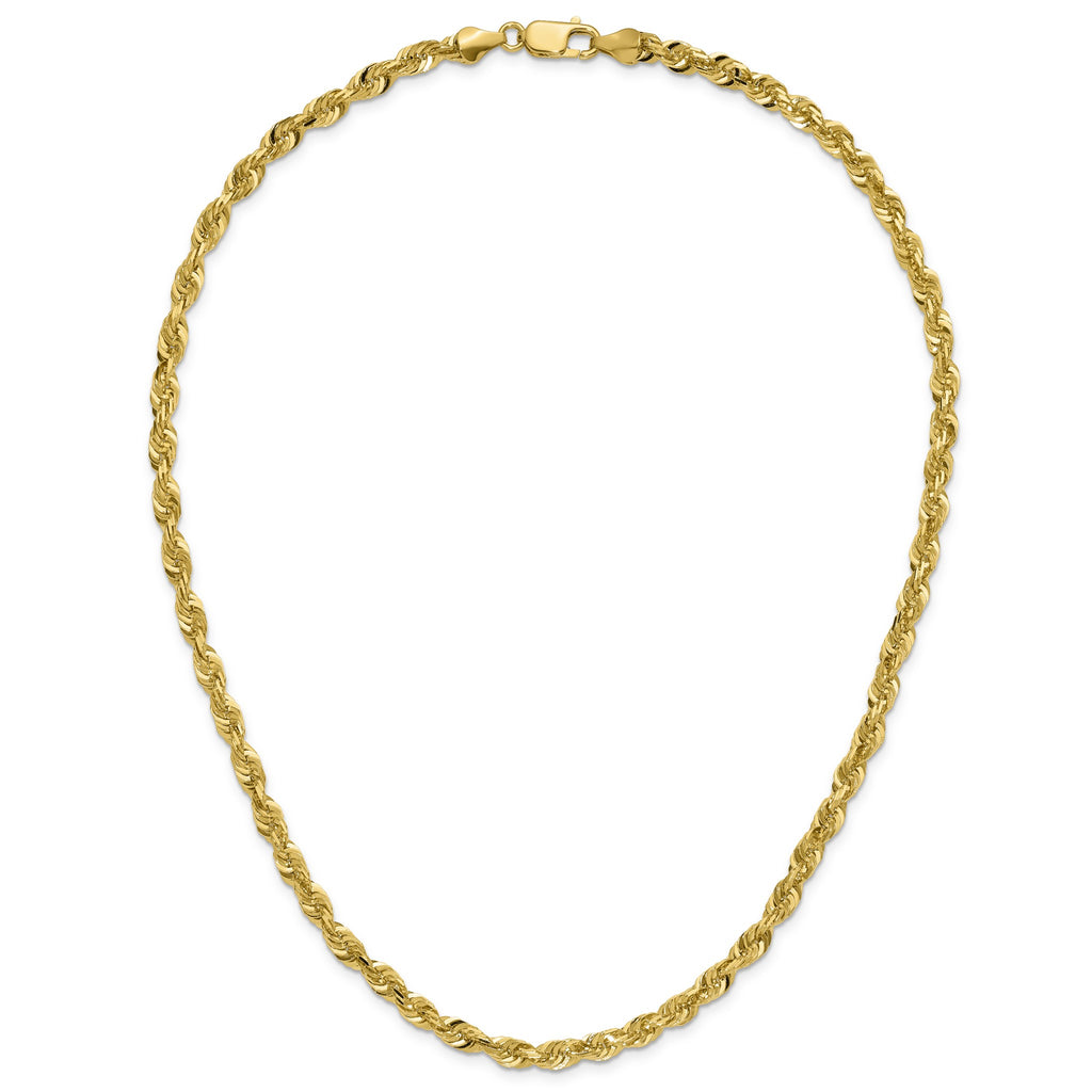 Cashmere Rope Necklace in 14K Yellow Gold, 5.1mm Diamond-Cut - Sophia Jewelers