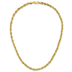 Cashmere Rope Necklace in 14K Yellow Gold, 5.1mm Diamond-Cut - Sophia Jewelers