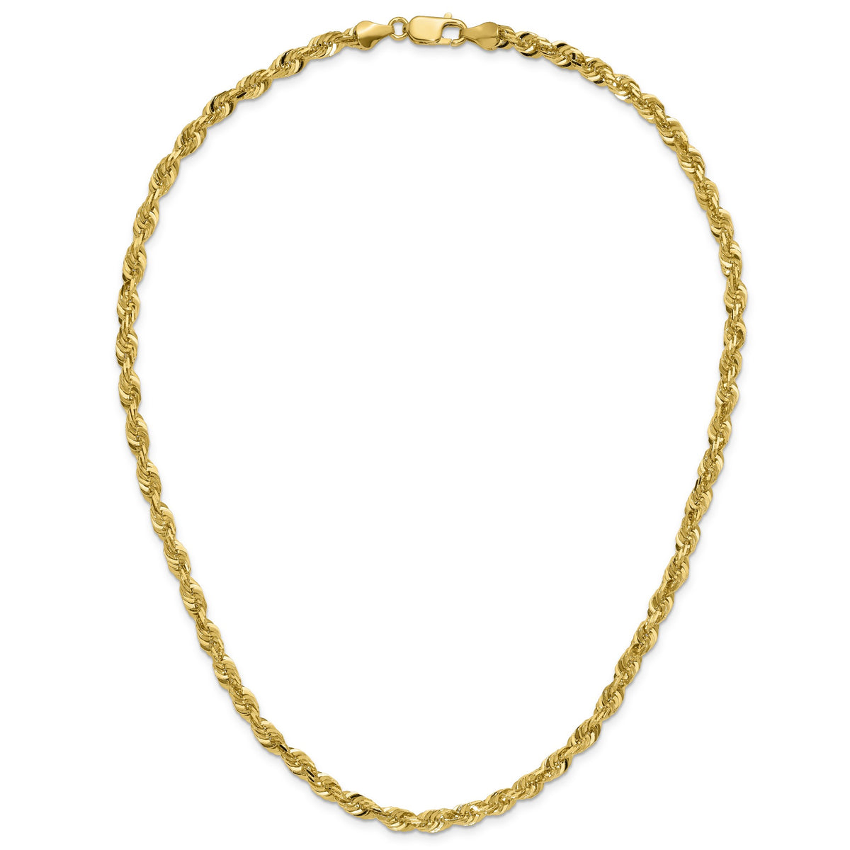 Cashmere Rope Necklace in 14K Yellow Gold, 5.1mm Diamond-Cut - Sophia Jewelers
