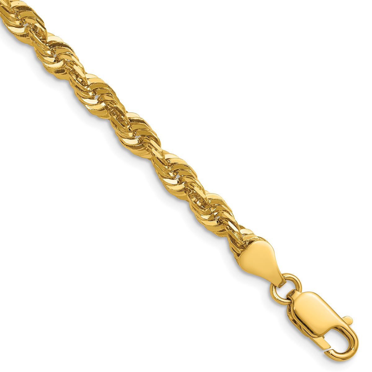 Cashmere Rope Necklace in 14K Yellow Gold, 5.1mm Diamond-Cut - Sophia Jewelers