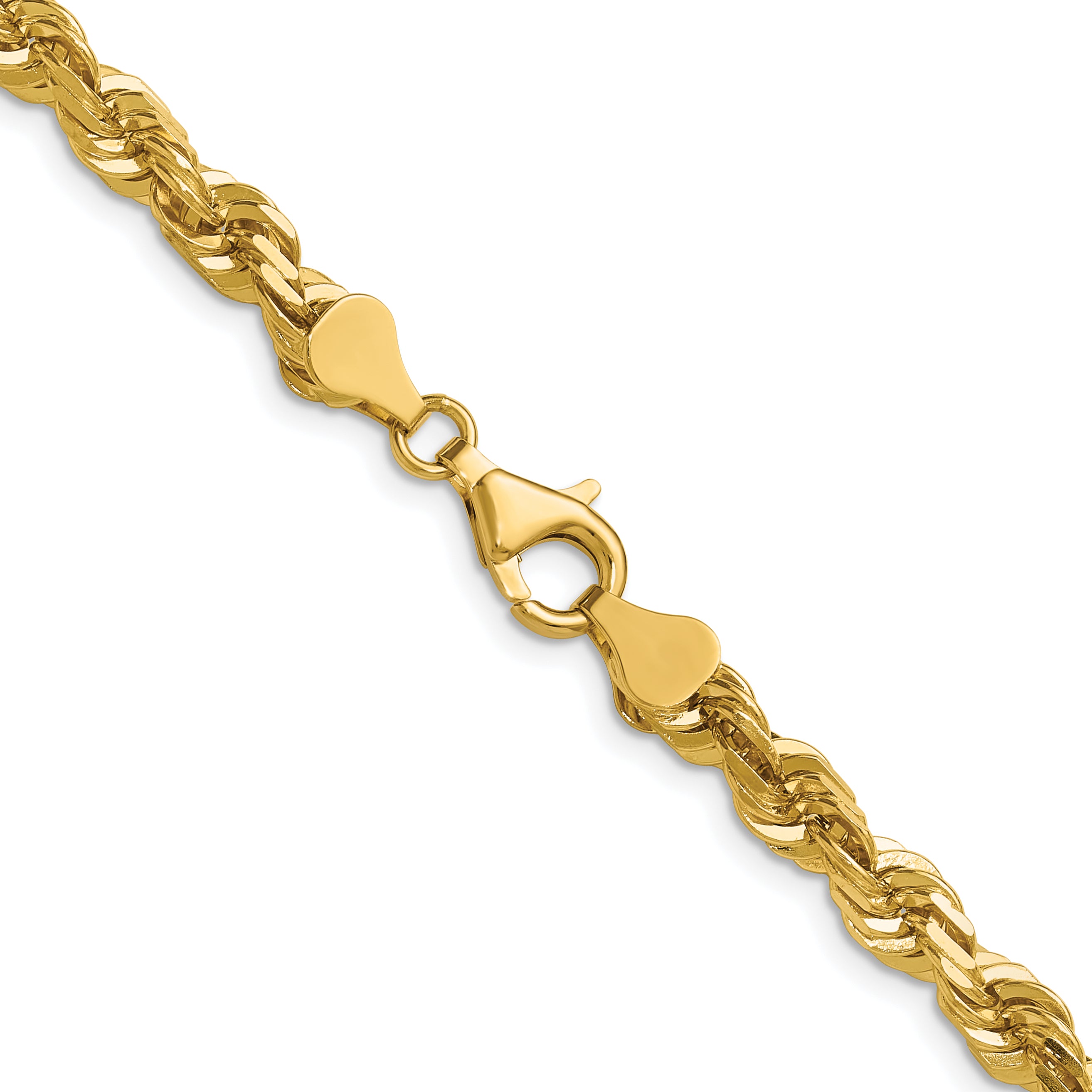 14K 30 inch 5.5mm Diamond-cut Rope with Fancy Lobster Clasp Chain