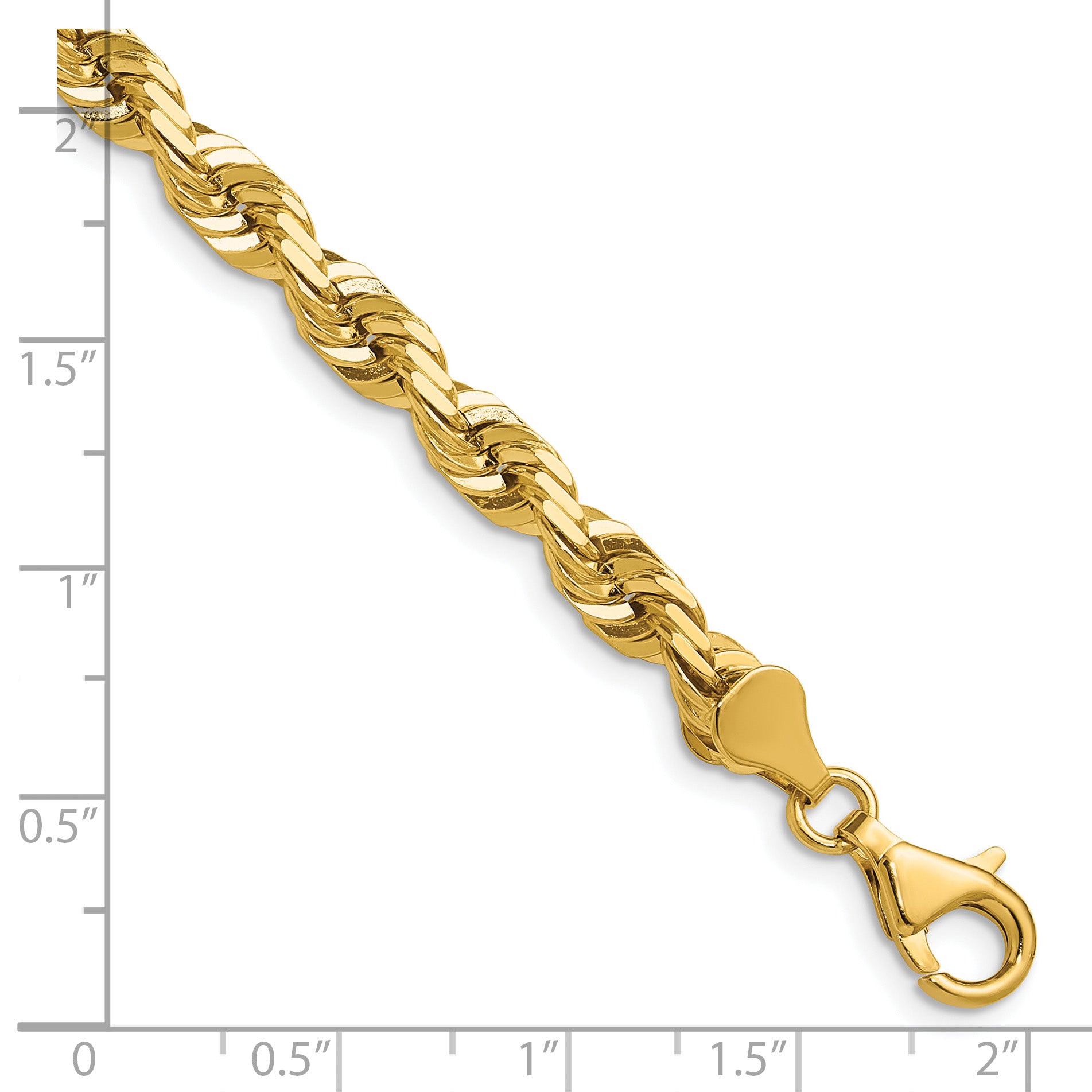 14K 30 inch 5.5mm Diamond-cut Rope with Fancy Lobster Clasp Chain