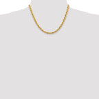 14K 18 inch 5.5mm Diamond-cut Rope with Fancy Lobster Clasp Chain