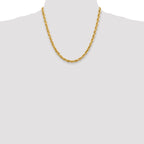 14K 20 inch 5.5mm Diamond-cut Rope with Fancy Lobster Clasp Chain