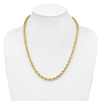 14K 22 inch 5.5mm Diamond-cut Rope with Fancy Lobster Clasp Chain