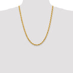 14K 24 inch 5.5mm Diamond-cut Rope with Fancy Lobster Clasp Chain