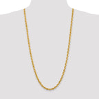 14K 30 inch 5.5mm Diamond-cut Rope with Fancy Lobster Clasp Chain
