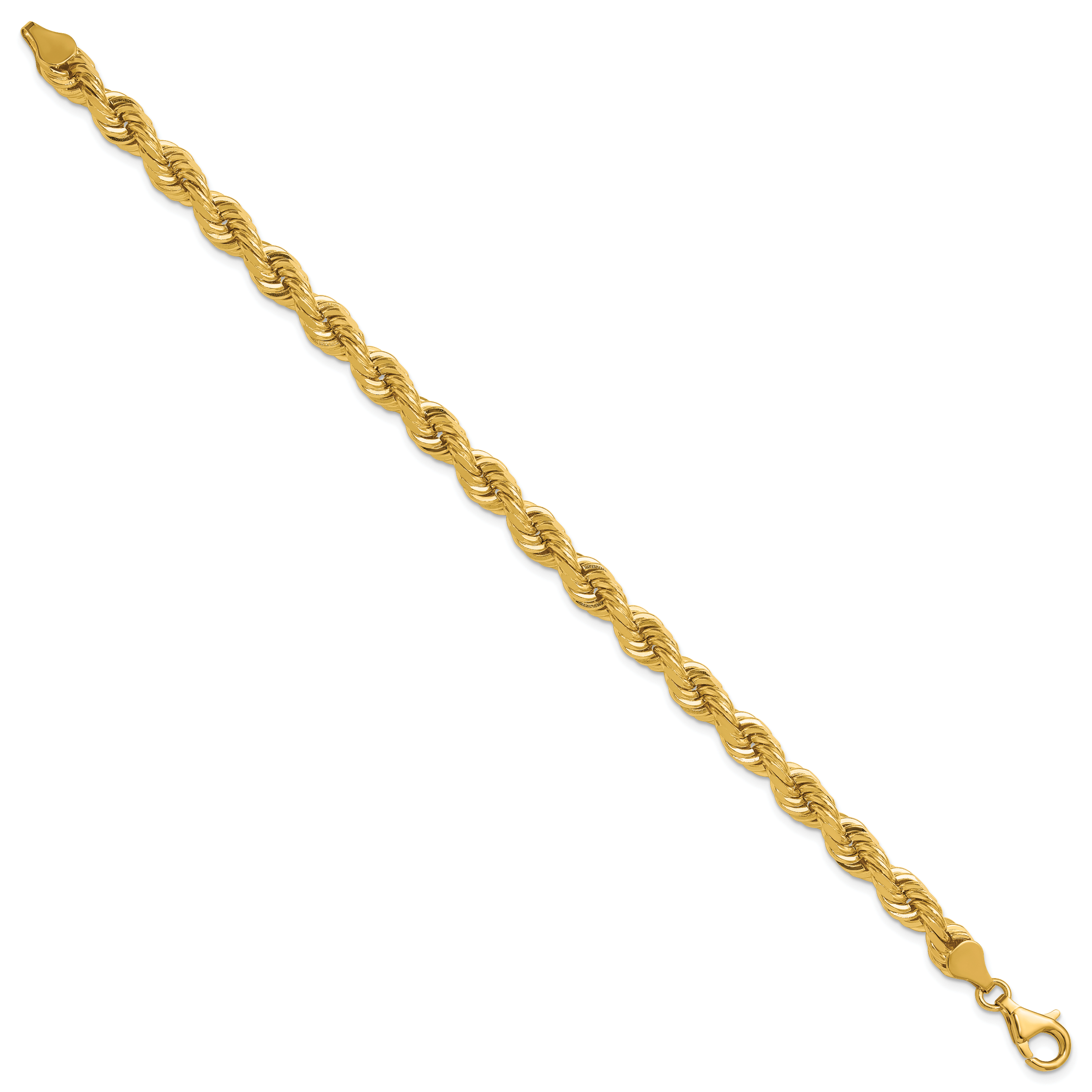 14K 8 inch 6.5mm Diamond-cut Rope with Fancy Lobster Clasp Chain Secondary image
