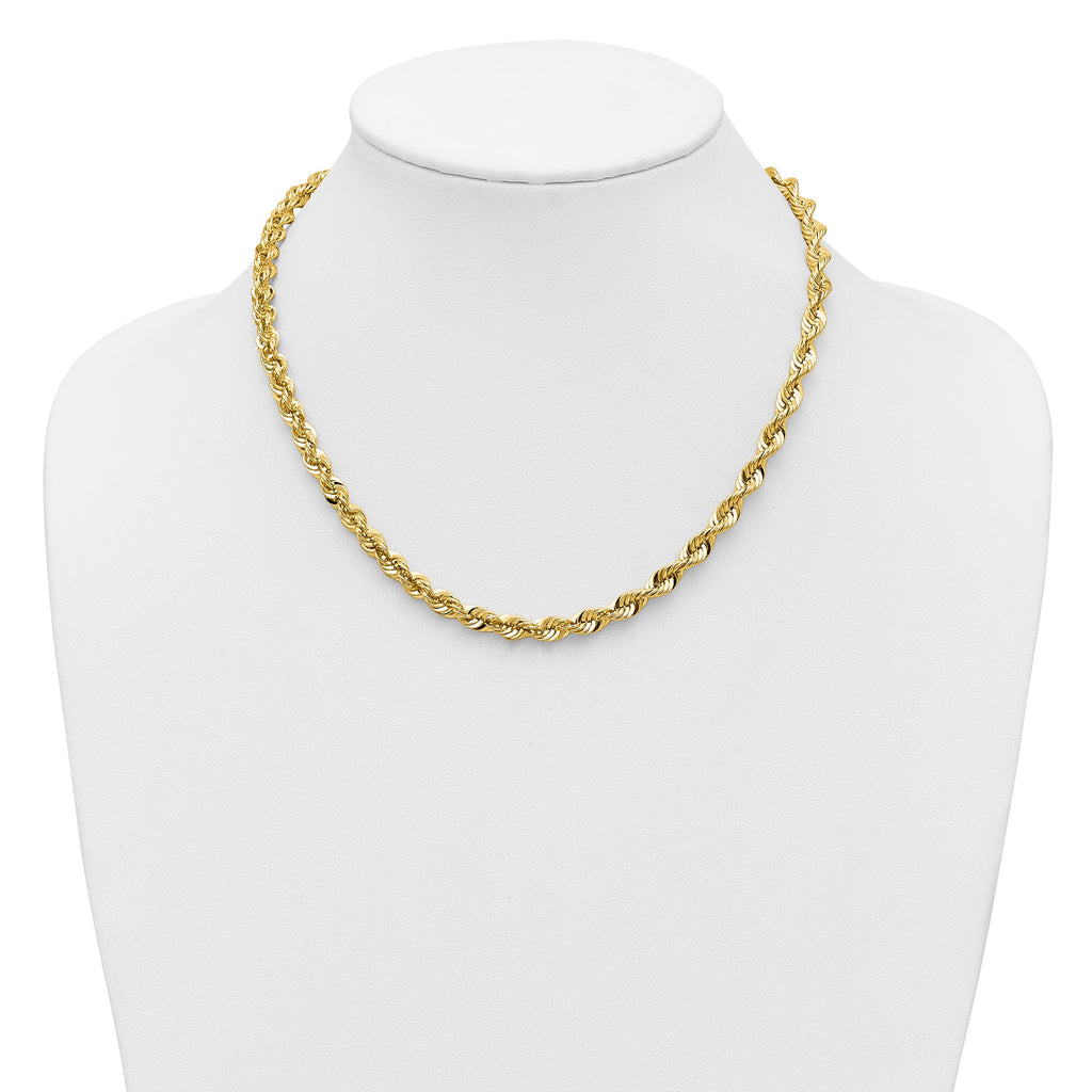 Cashmere Rope Necklace in 14K Yellow Gold, 5.8mm - Sophia Jewelers