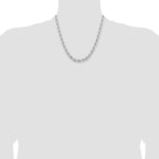 14k WG 6.5mm  D/C Rope with Fancy Lobster Clasp Chain