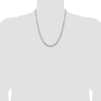 14k WG 6.5mm  D/C Rope with Fancy Lobster Clasp Chain