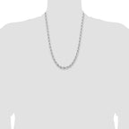 14k WG 6.5mm  D/C Rope with Fancy Lobster Clasp Chain