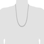 14k WG 6.5mm  D/C Rope with Fancy Lobster Clasp Chain