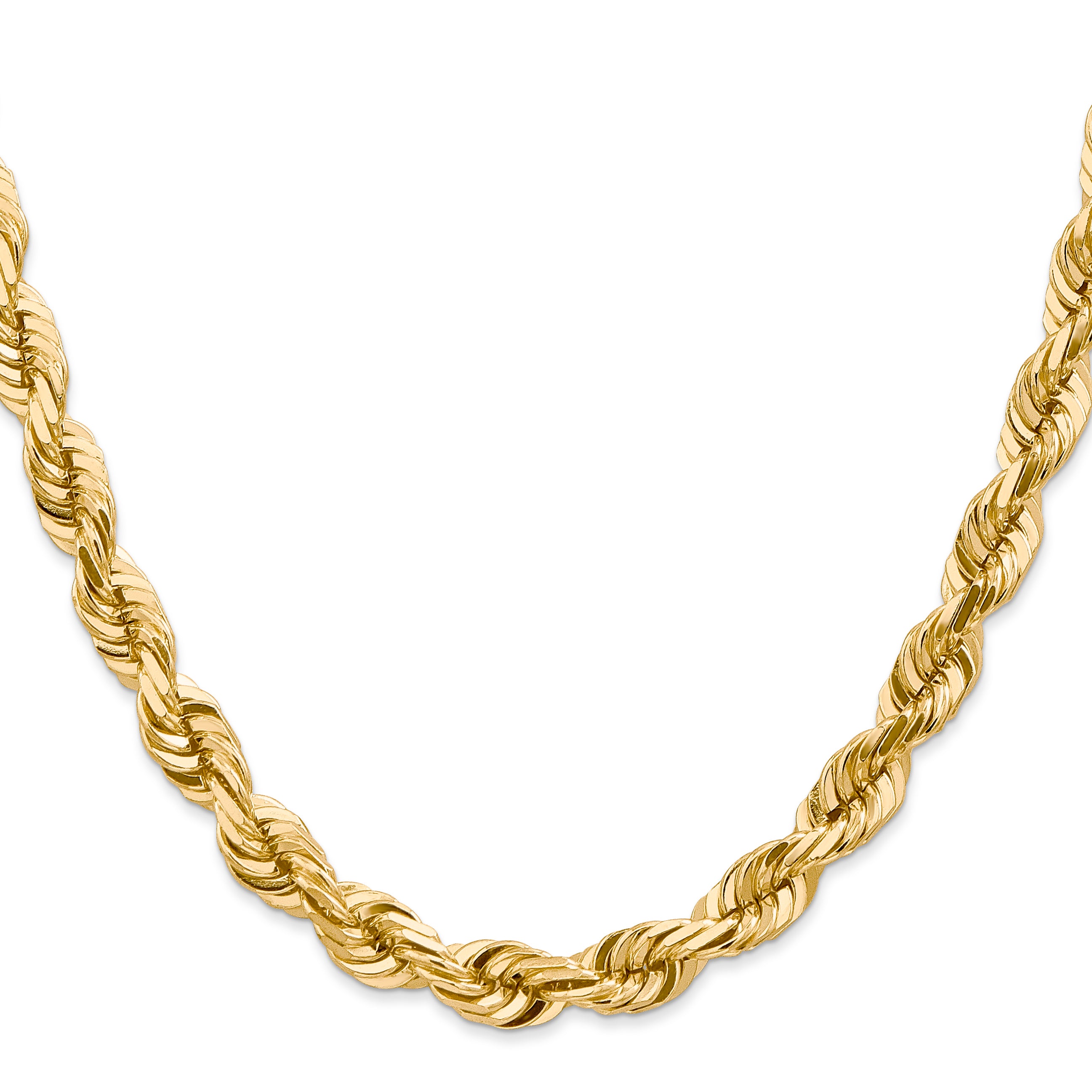 14K 20 inch 7mm Diamond-cut Rope with Fancy Lobster Clasp Chain Secondary image