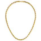 14K Yellow Gold Solid Diamond-Cut Rope Chain Necklace 7mm