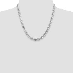 14k WG 7mm  D/C Rope with Fancy Lobster Clasp Chain