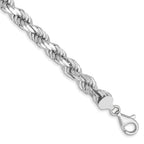 14k WG 7mm  D/C Rope with Fancy Lobster Clasp Chain