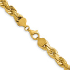 14K Yellow Gold Solid Diamond-Cut Rope Chain Necklace 8mm
