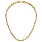 14K 24 inch 8mm Diamond-cut Rope with Fancy Lobster Clasp Chain