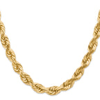 14K 22 inch 10mm Diamond-cut Rope with Fancy Lobster Clasp Chain