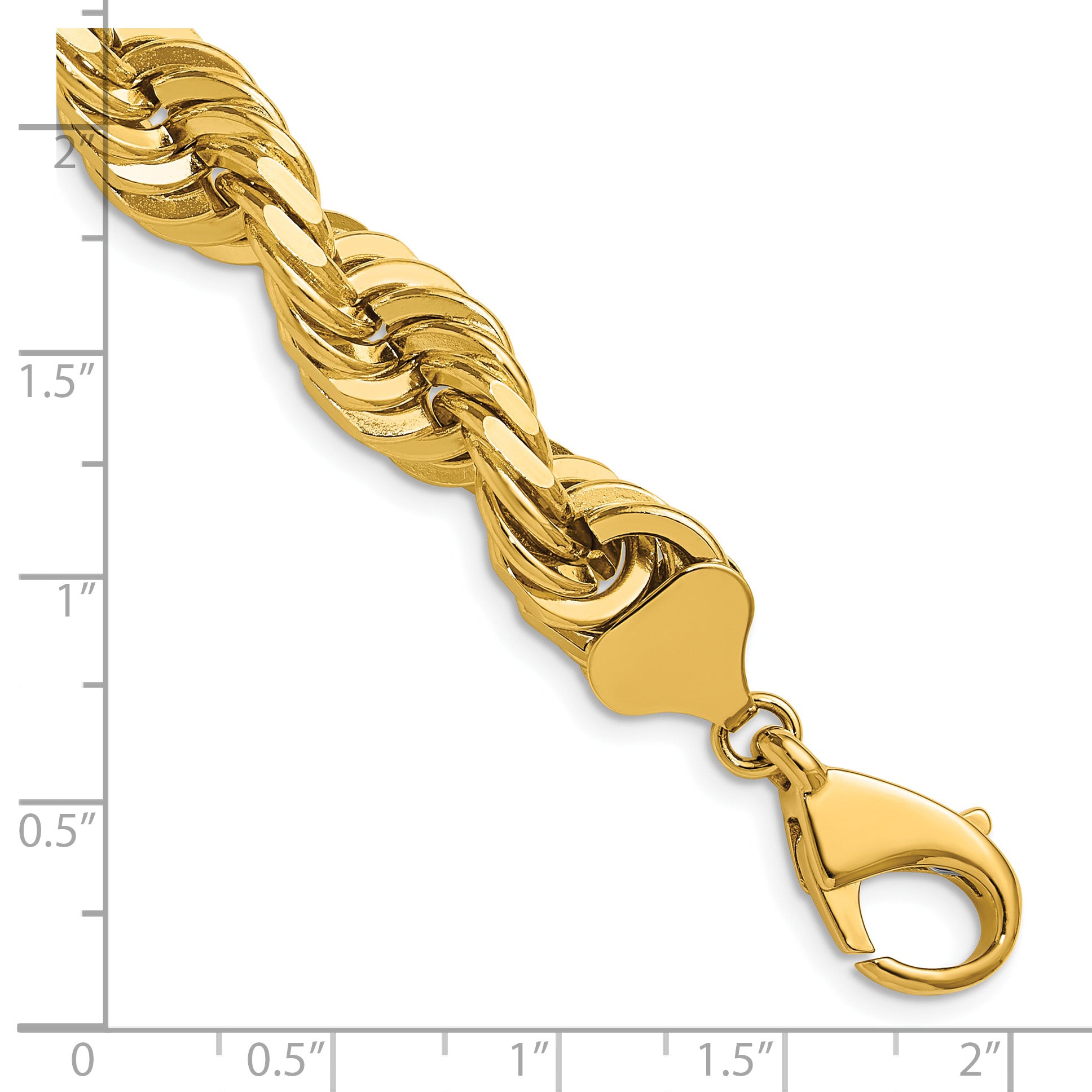14K 22 inch 10mm Diamond-cut Rope with Fancy Lobster Clasp Chain