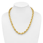 14K 22 inch 10mm Diamond-cut Rope with Fancy Lobster Clasp Chain