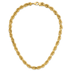 14K 22 inch 10mm Diamond-cut Rope with Fancy Lobster Clasp Chain