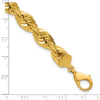 14K 9 inch 10mm Diamond-cut Rope with Fancy Lobster Clasp Chain