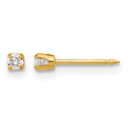 14K Yellow Gold 0.10 ct Lab-Grown Diamond Round Stud Earrings
