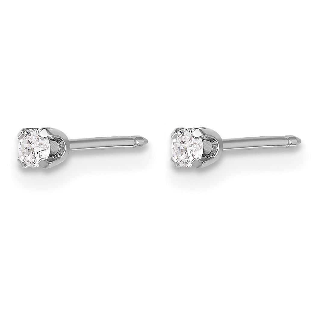 14K White Gold 0.10 ct Lab-Grown Diamond Round Stud Earrings
