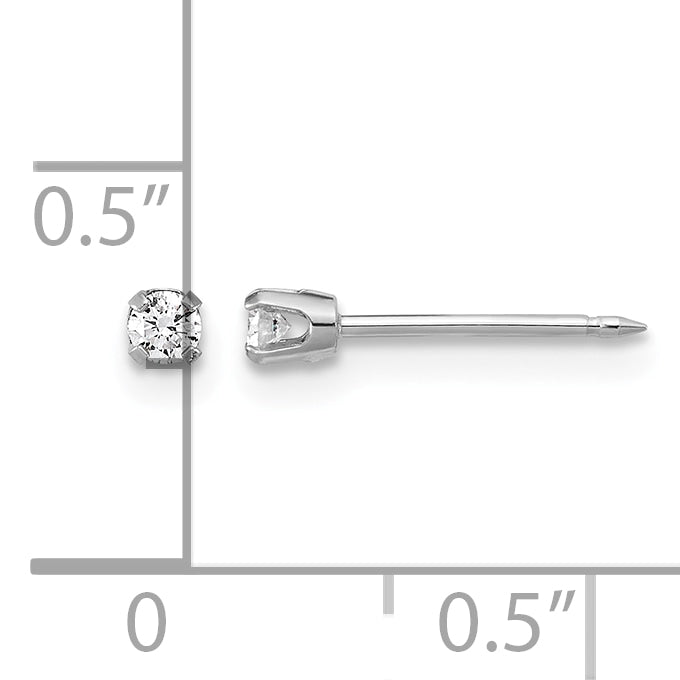 14K White Gold 0.10 ct Lab-Grown Diamond Round Stud Earrings