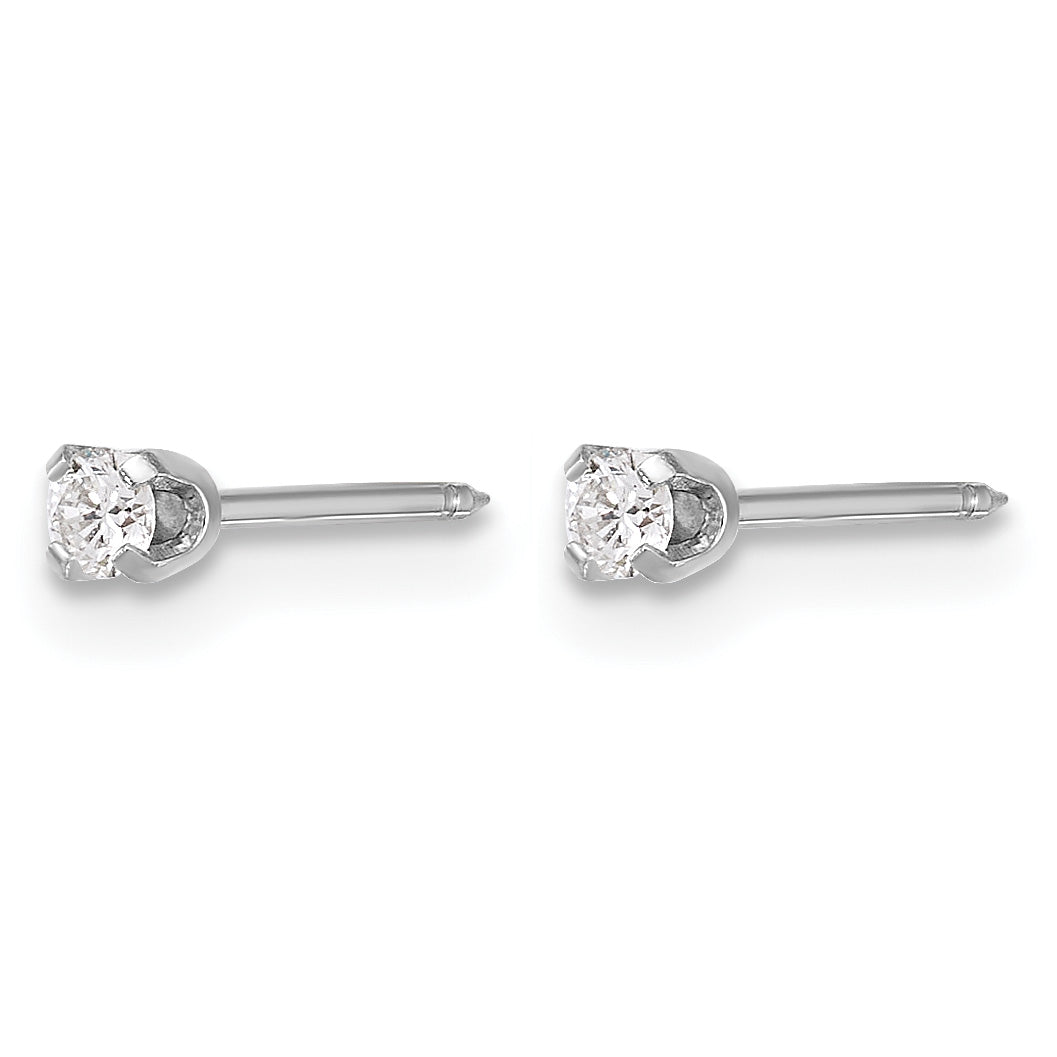 14K White Gold 0.10 ct Lab-Grown Diamond Round Stud Earrings Secondary image