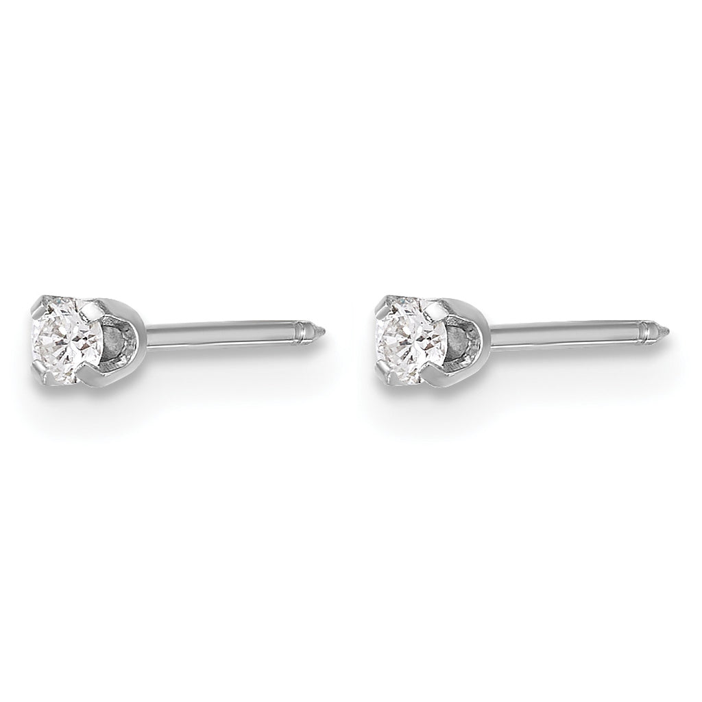 14K White Gold 0.10 ct Lab-Grown Diamond Round Stud Earrings