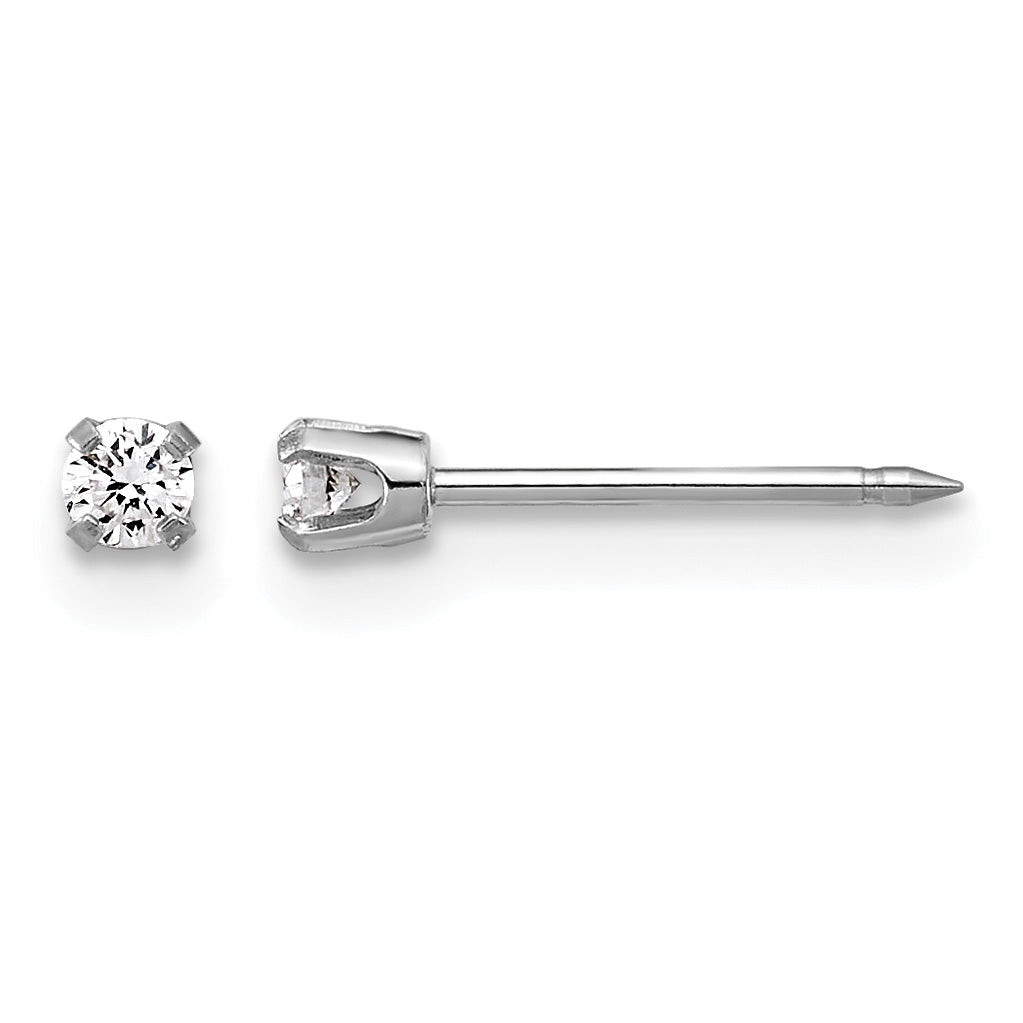 14K White Gold 0.10 ct Lab-Grown Diamond Round Stud Earrings