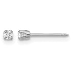 14K White Gold 0.10 ct Lab-Grown Diamond Round Stud Earrings