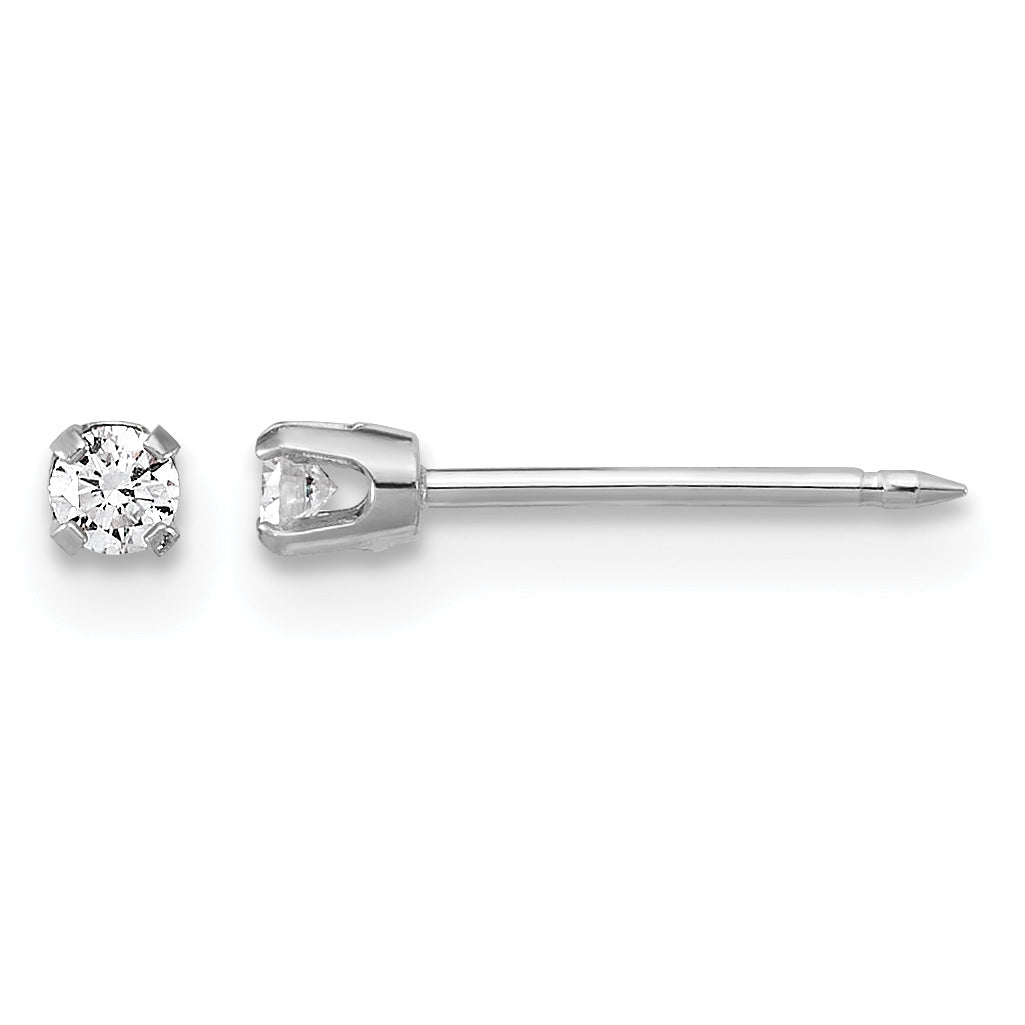 14K White Gold 0.10 ct Lab-Grown Diamond Round Stud Earrings