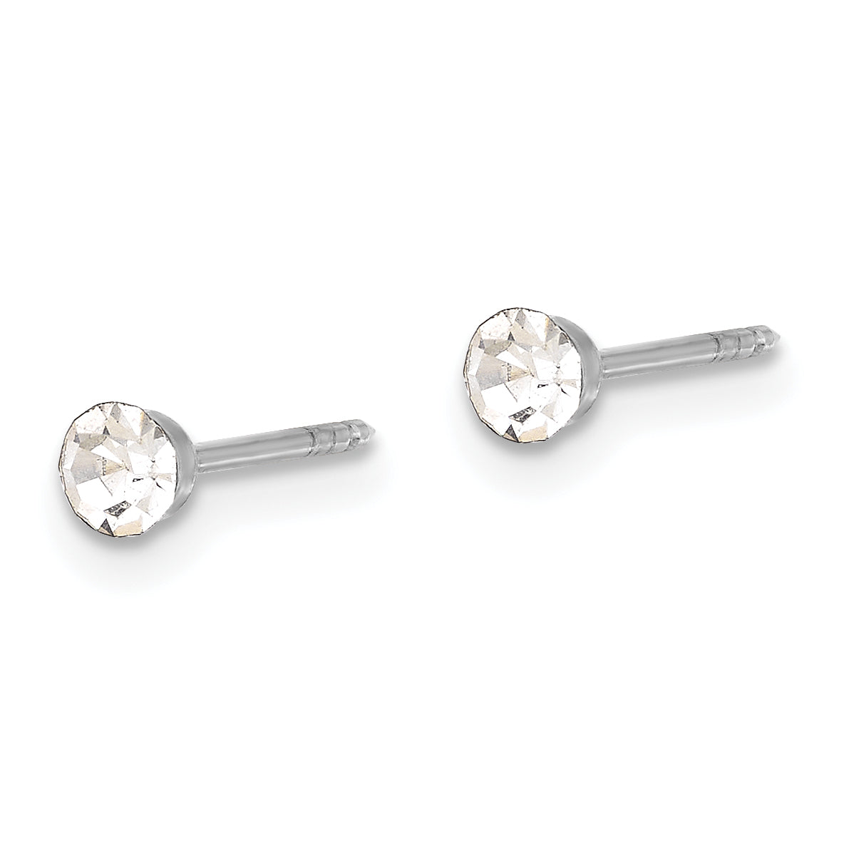 Inverness 14K White Gold 3mm Crystal Post Earrings Secondary image