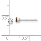 Inverness 14K White Gold 3mm Crystal Post Earrings