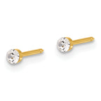 Inverness 14K Polished 2.4mm Crystal Post Earrings