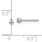 Inverness 14K White Gold Polished 2.4mm Crystal Post Earrings