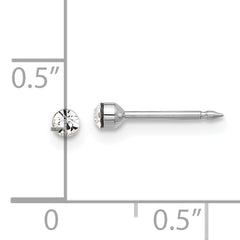 Inverness 14K White Gold Polished 2.4mm Crystal Post Earrings