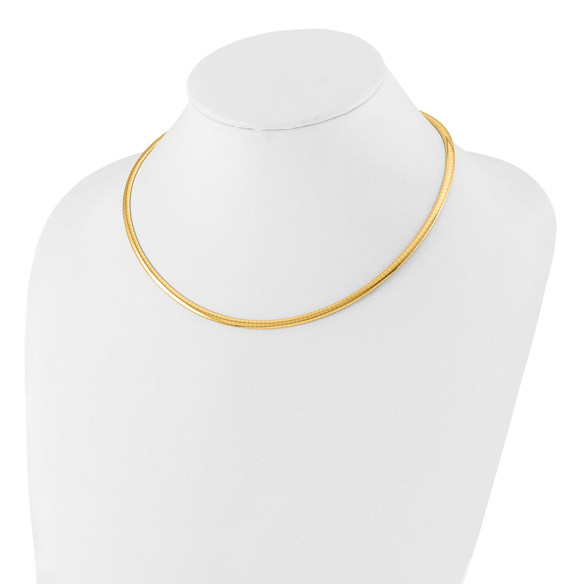 14K 4mm Domed Omega Necklace