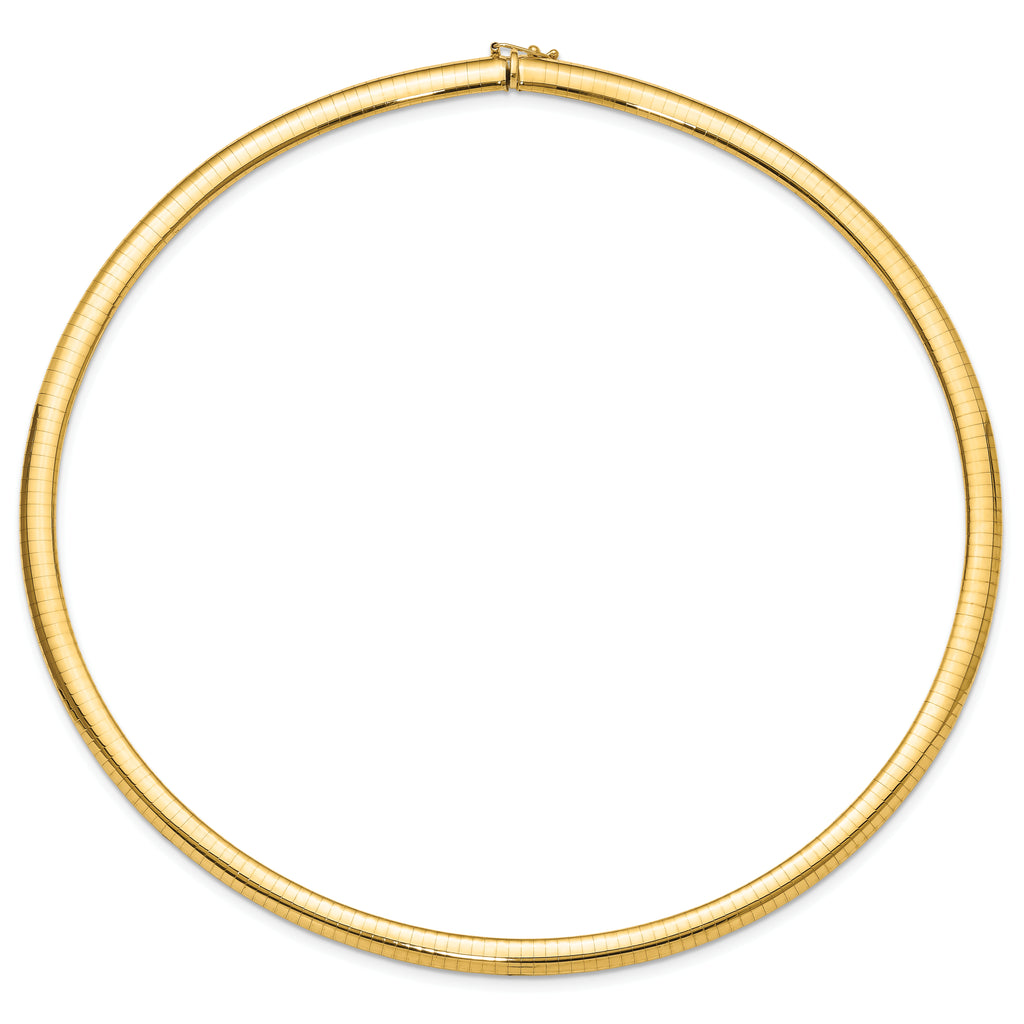 14K 6mm Domed Omega Necklace