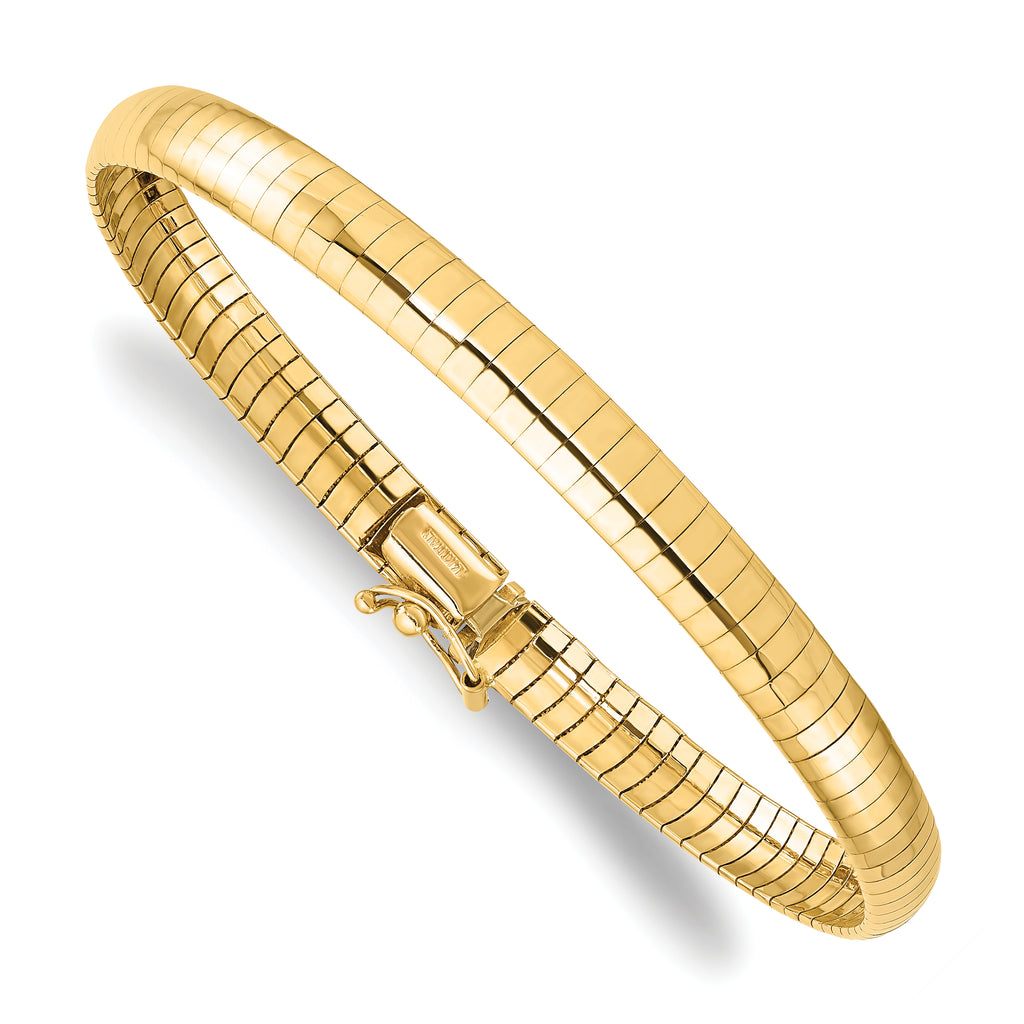 14K 6mm Domed Omega Bracelet