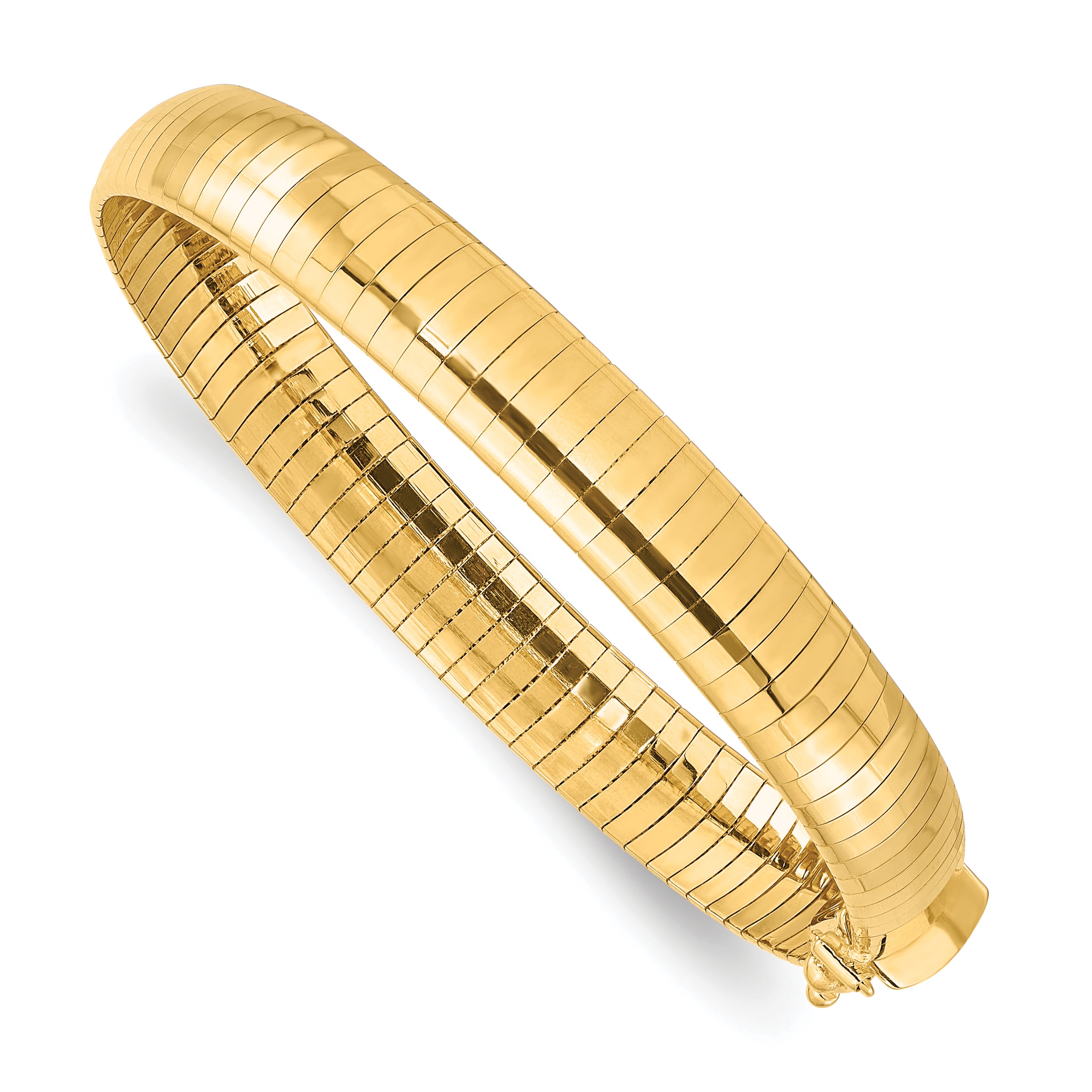 Domed Omega Chain in 14K Yellow Gold, Bracelet to Necklace Lengths, 8mm Secondary image