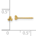 Inverness 14k Polished 3mm Triple Ball Post Piercing Earrings