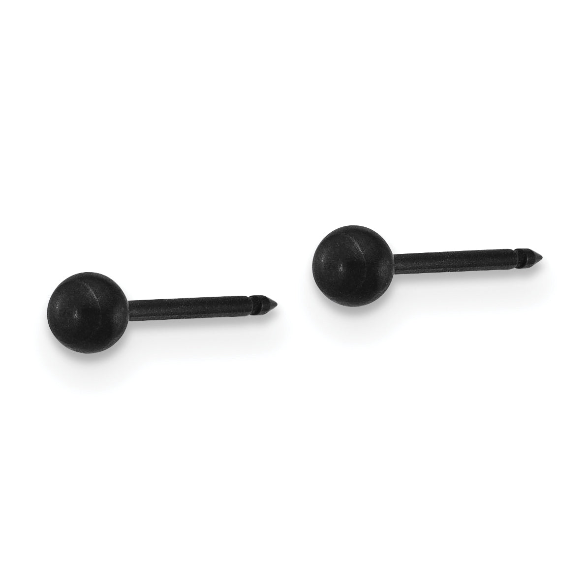 Inverness Stainless Steel Oxidized 3mm Ball Piercing Earrings Secondary image